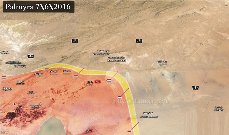Syrian Army reaches Talilah Crossroad in southeast Palmyra